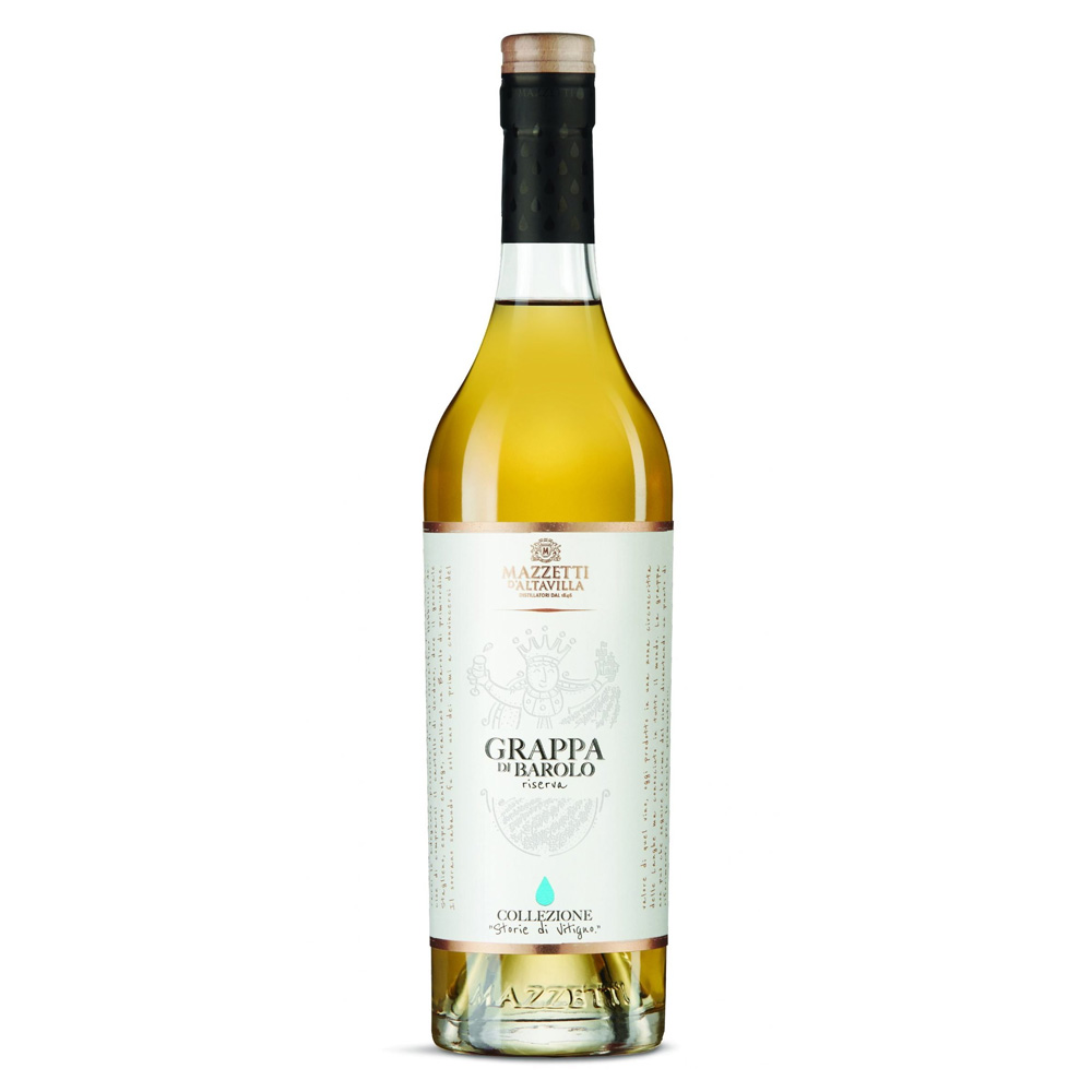 Mazzetti d'Altavilla Storie di Vitigno Grappa di Barolo Riserva — distillato piemontese invecchiato in rovere
