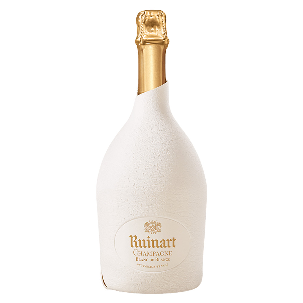 Ruinart Champagne Blanc de Blancs con Seconk Skin, cover in carta