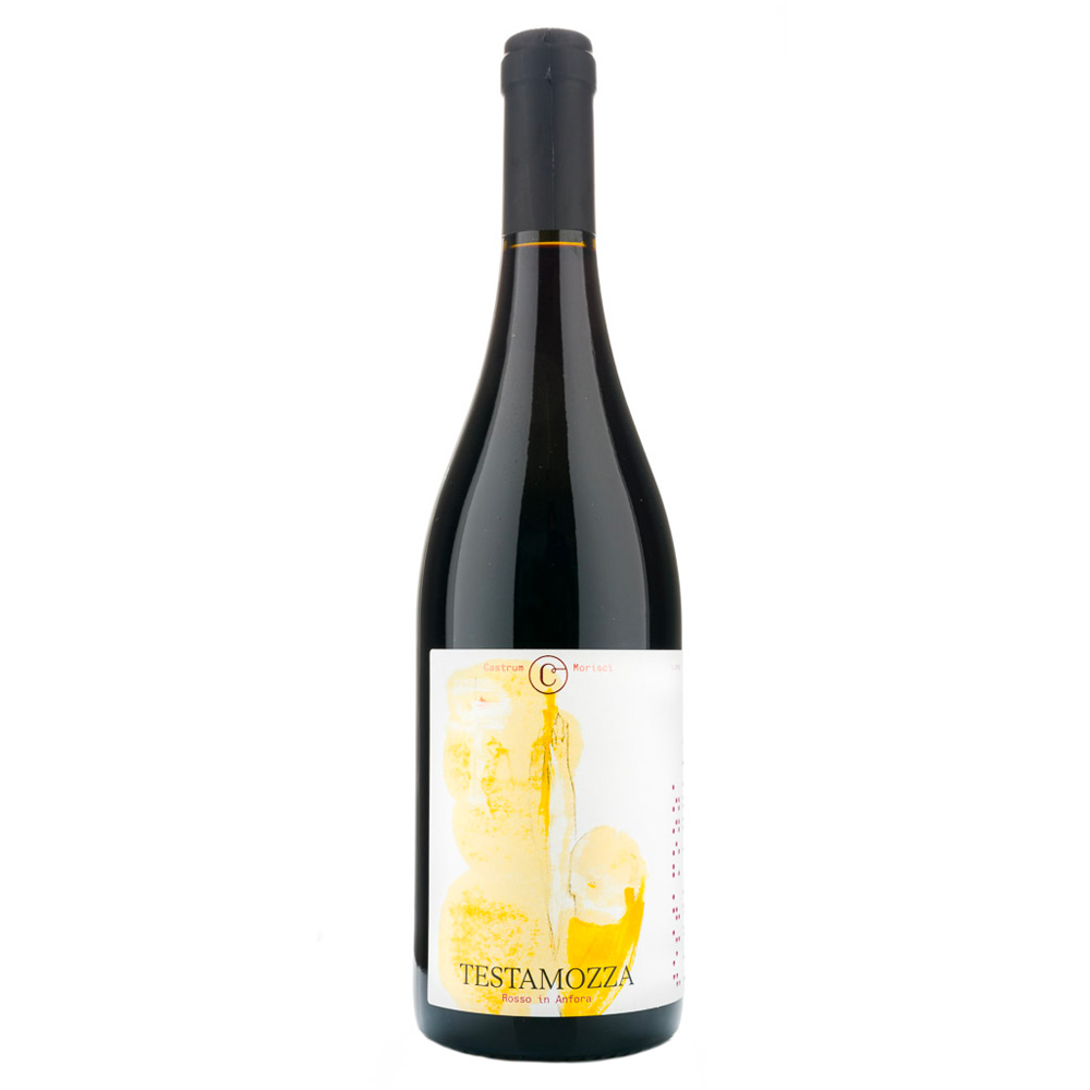 Castrum Morisci Testamozza Marche IGT Syrah, bottiglia di vino rosso Syrah affinato in anfora e non filtrato.