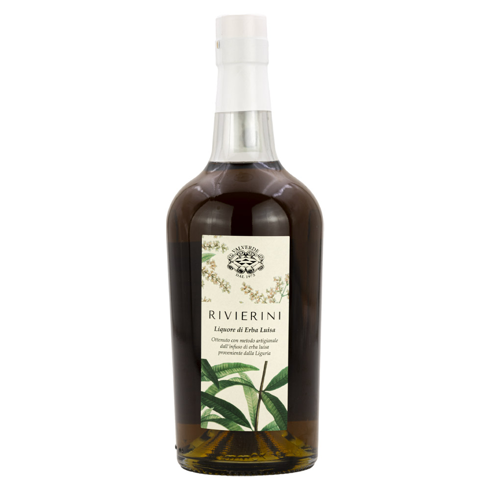 Valverde Rivierini Liquore di Erba Luisa - Liquore di Erba Luisa della linea "Rivierini", nato dalla lenta ed accurata infusione di foglie di Erba Luisa della Liguria, precisamente da Monterosso al Mare (Cinque Terre). È gradevolmente aromatico, profumato e rinfrescante, tipicamente ligure. Si consiglia di servire molto freddo, anche con ghiaccio, come digestivo a fine pasto.Il nome "Erba Luisa" è dedicato a Maria Luisa Principessa di Parma (1748-1819), Regina di Spagna, mentre il nome comune è Verbena Odorosa o Cedrina. Il profumo assomiglia a quello della melissa e della citronella, con richiami anche alla scorza di limone. -La Distilleria Valverde è un'azienda storica delle Langhe con sede a Cortemilia (CN), una terra che regala materie prime di grande qualità e il giusto spirito per utilizzarle al meglio. L'azienda nasce nel 1973 per opera di Carlo Birello, un enotecnico che ha dedicato la propria vita alla produzione di liquori e grappe di rilievo, capaci di raccontare la bellezza e la storia delle Langhe. Oggi è guidata dalla figlia Francesca, assieme a mamma Maria Rosa e gli altri preziosi collaboratori.