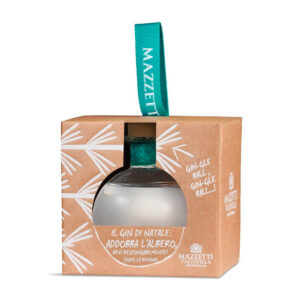 Mazzetti d'Altavilla Pallina Gin-Gle Ball con Gin Mazzetti - Pallina di Natale in vetro contenente 10 cl di London Dry Gin Mazzetti, una fantastica idea regalo da utilizzare per addobbare l'albero. 