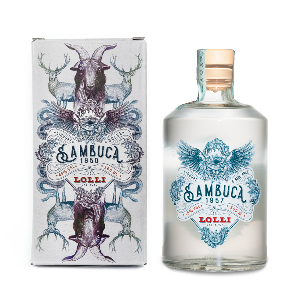 Sambuca dolce e limpida, completamente incolore. Si caratterizza per le numerose sfumature olfattive e gustative dal profumo di anice, che la rendono un liquore elegante e raffinato. Quella di Lolli è una sambuca "poliedrica", ideale on the rocks, allungata con acqua, miscelata nei cocktail o come correzione del caffè. È confezionata all'interno dell'esclusivo astuccio serigrafato. Realizzato artigianalmente senza l'uso di additivi e conservanti.
