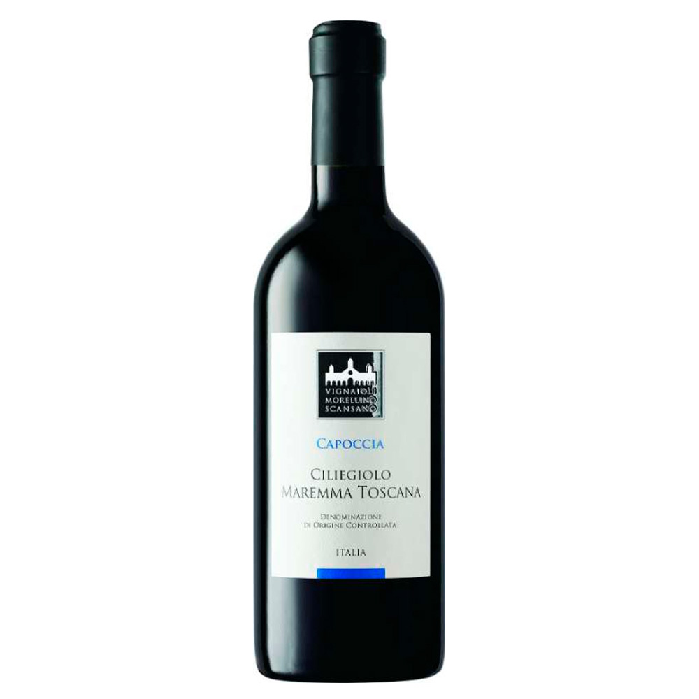 Cantina Vignaioli di Scansano Capoccia Ciliegiolo Maremma Toscana DOC si presenta con un colore rosso rubino carico e consistente. Al naso offre sentori dolci e piacevoli, caratterizzato da sentori freschi, vinosi e fruttati. Si riconoscono prugne, mirtilli e more, su fondo di note speziate. Al palato risulta particolarmente succoso e mediamente strutturato, mantenendo una morbidezza vellutata e carezzevole. È inoltre ben bilanciato dalla sottile nota fresca e dai tannini rotondi. Chiude con un finale particolarmente elegante e di buona persistenza. Il Capoccia è prodotto con uve Ciliegiolo e Alicante dalla Cantina dei Vignaioli del Morellino, una società cooperativa composta da circa 170 soci conferitori.Ogni vigneto viene condotto con la massima cura e attenzione per garantire vini di altissima qualità. Ottimo come vino da tavola di tutti i giorni, di facile beva e con un eccezionale rapporto qualità prezzo.