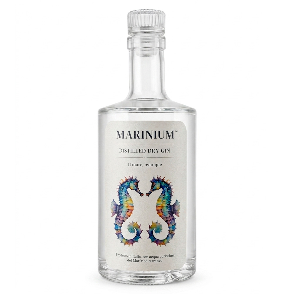 Marinium Distilled Dry Gin — gin artigianale esclusivo con botaniche costiere e acqua di mare, su Enoart