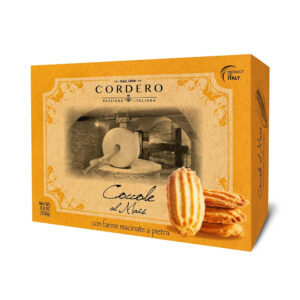Cordero Biscotti Coccole al Mais 250g - Biscotti artigianali prodotti con farina di mais macinata a pietra. Leggeri e croccanti, ideali per la colazione o come sfizioso dolce a fine pasto.