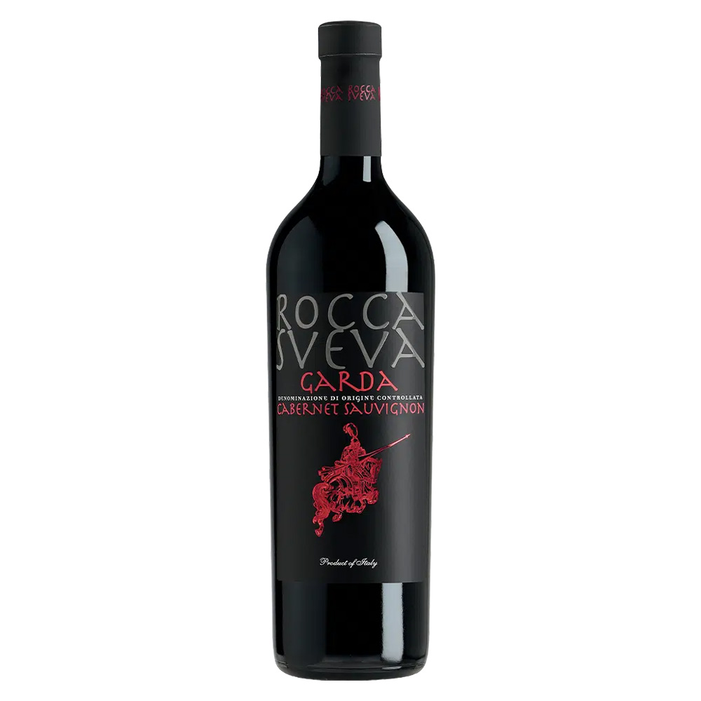 Rocca Sveva Cabernet Sauvignon Garda DOC, bottiglia di vino rosso veneto in purezza affinato in botti