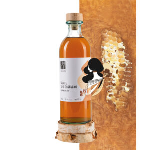 Daniel e il Castagno Vermouth Dry, blend di Chardonnay e Favorita delle Langhe con miele biologico Agape senza zuccheri aggiunti