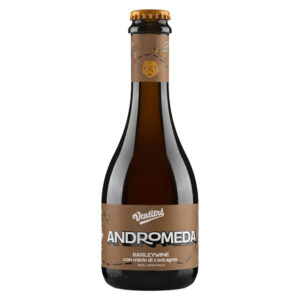 Bottiglia birra artigianale Andromeda Birrificio Ventitré Barley Wine miele di castagno