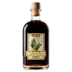 Bottiglia di Liquore di Liquirizia de l'Eden artigianale con infuso di radice di liquirizia purissima