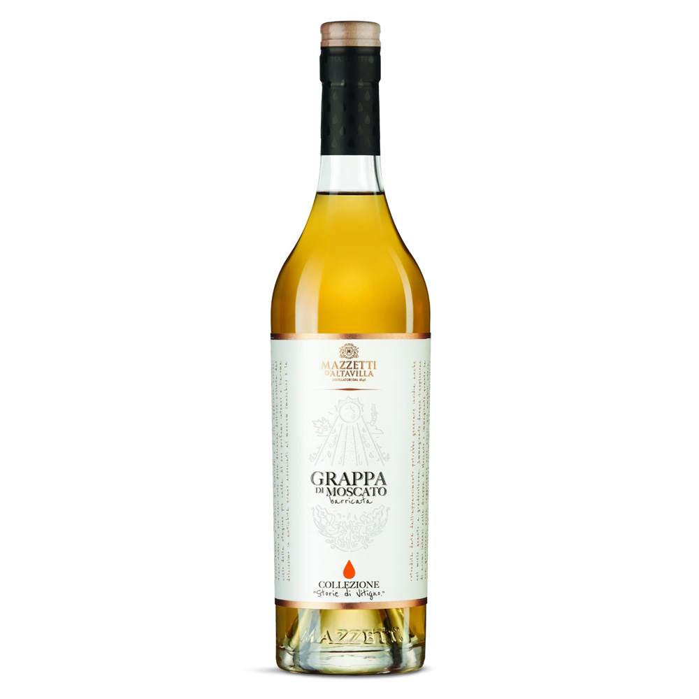 Mazzetti d'Altavilla Storie di Vitigno Grappa di Moscato Barricata — distillato piemontese affinato in legno