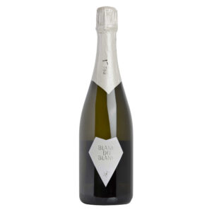 Bottiglia di Cave Mont Blanc Blanc du Blanc Metodo Classico Valle d'Aosta DOC Brut, spumante di montagna da Prié Blanc a piede franco.