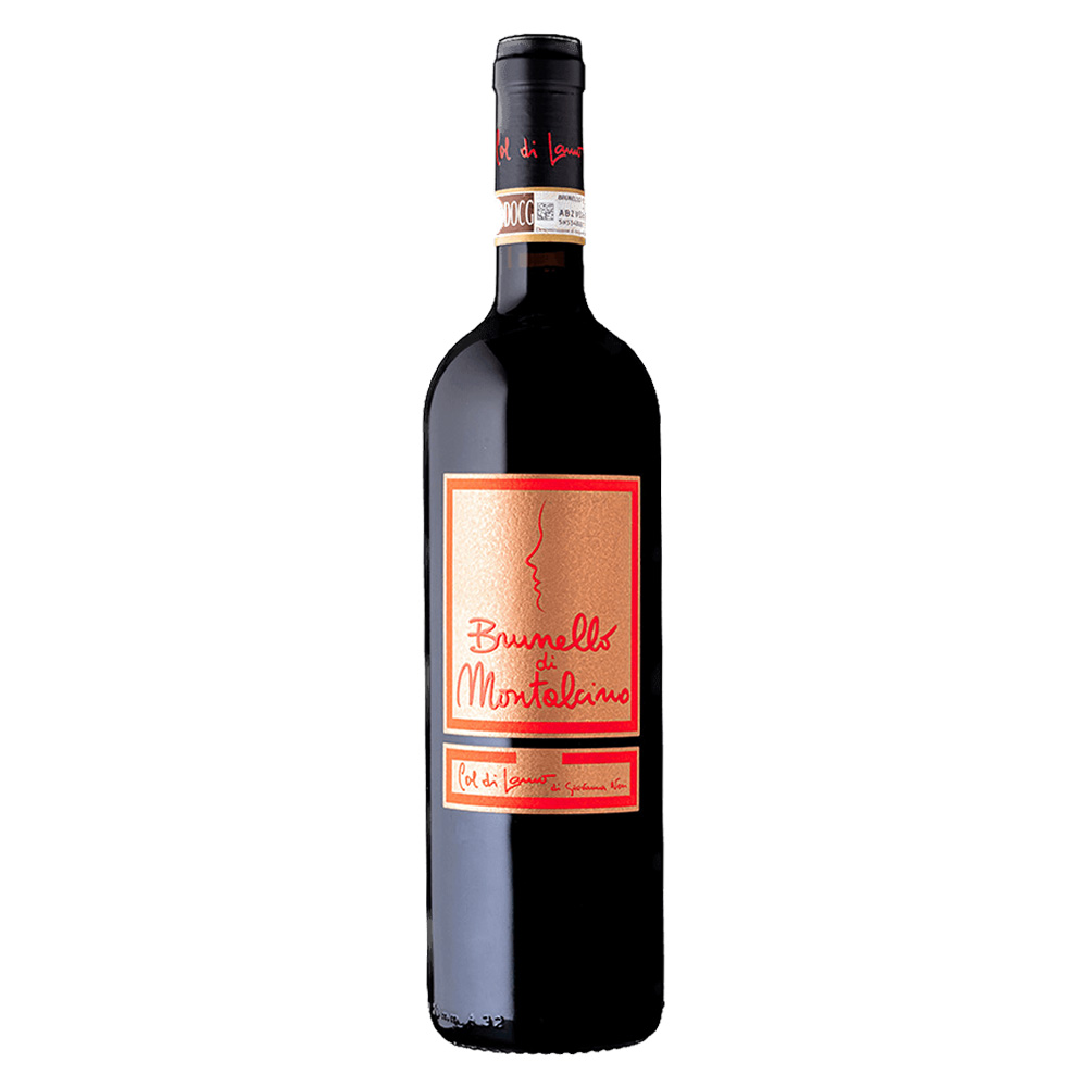 Bottiglia di Col di Lamo Brunello di Montalcino DOCG, rosso toscano elegante e strutturato da uve Sangiovese.