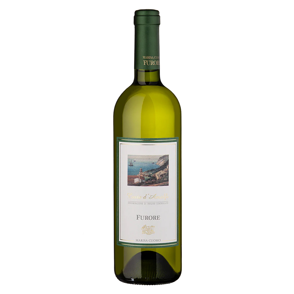 Bottiglia di Marisa Cuomo Furore Bianco Costa d'Amalfi DOC, vino bianco campano fresco e minerale da Falanghina e Biancolella.