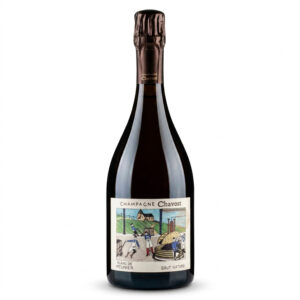 Chavost Blanc de Meunier Brut Nature Champagne, bottiglia di Champagne Meunier in purezza.