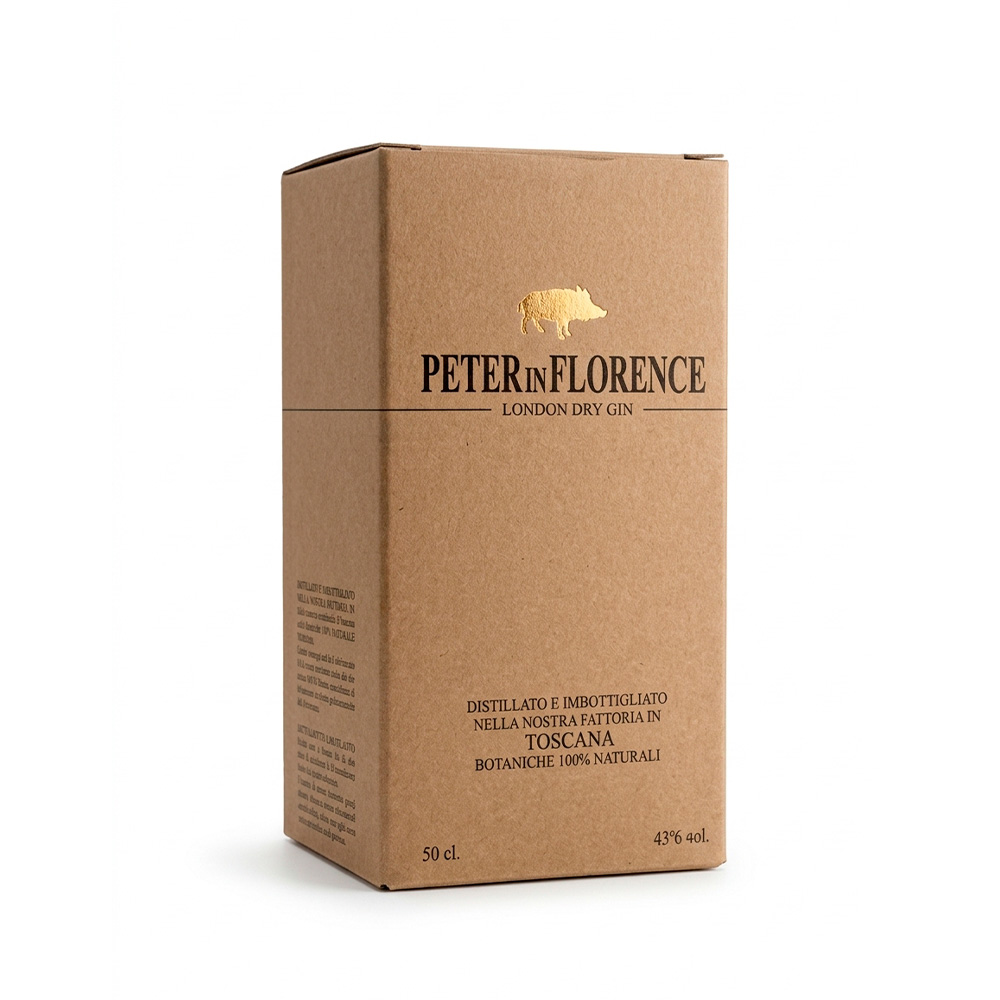 Botaniche toscane del gin Peter in Florence tra cui petali di iris, ginepro toscano e scorze di bergamotto