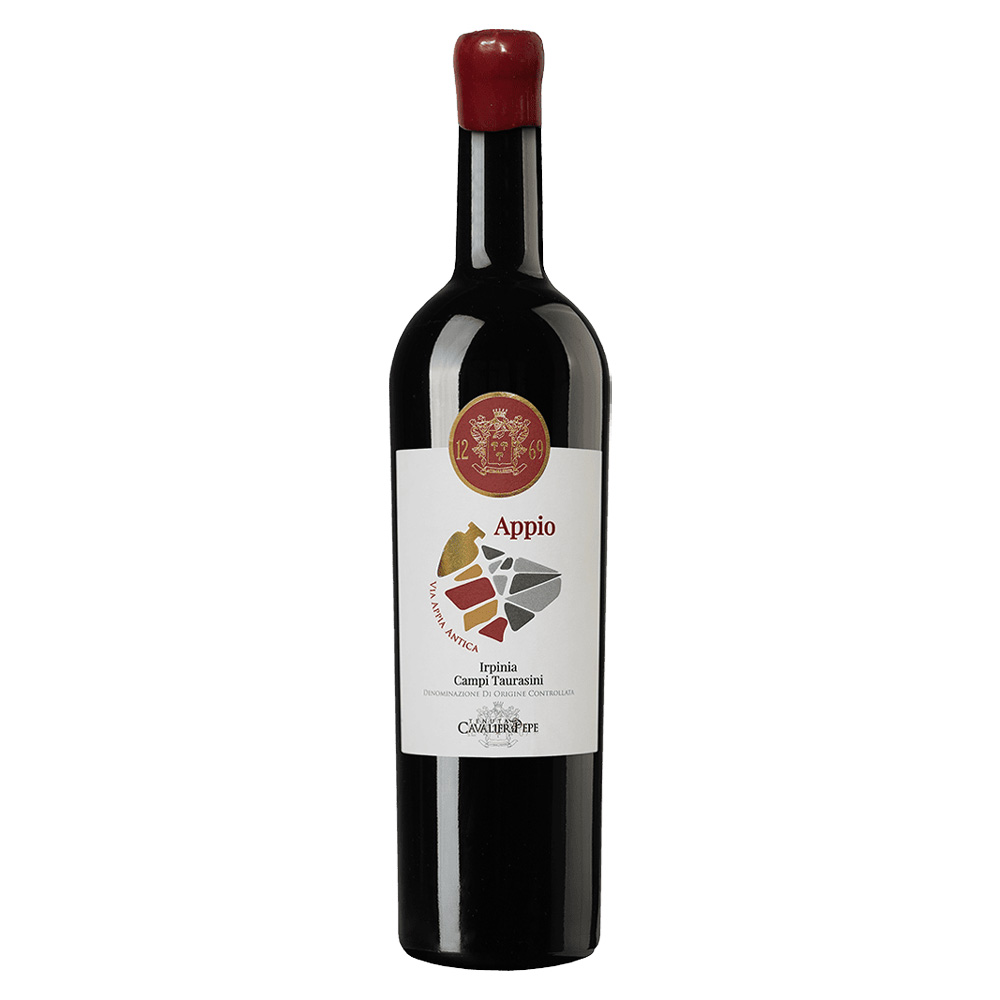 Tenuta Cavalier Pepe Appio Irpinia Campi Taurasini DOC, bottiglia di vino rosso Aglianico vinificato in anfora di ceramica