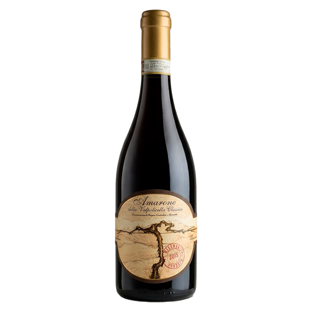 Terre di Leone Amarone della Valpolicella Classico DOCG Riserva 2015, bottiglia di vino rosso da collezione affinato 80 mesi in botte grande